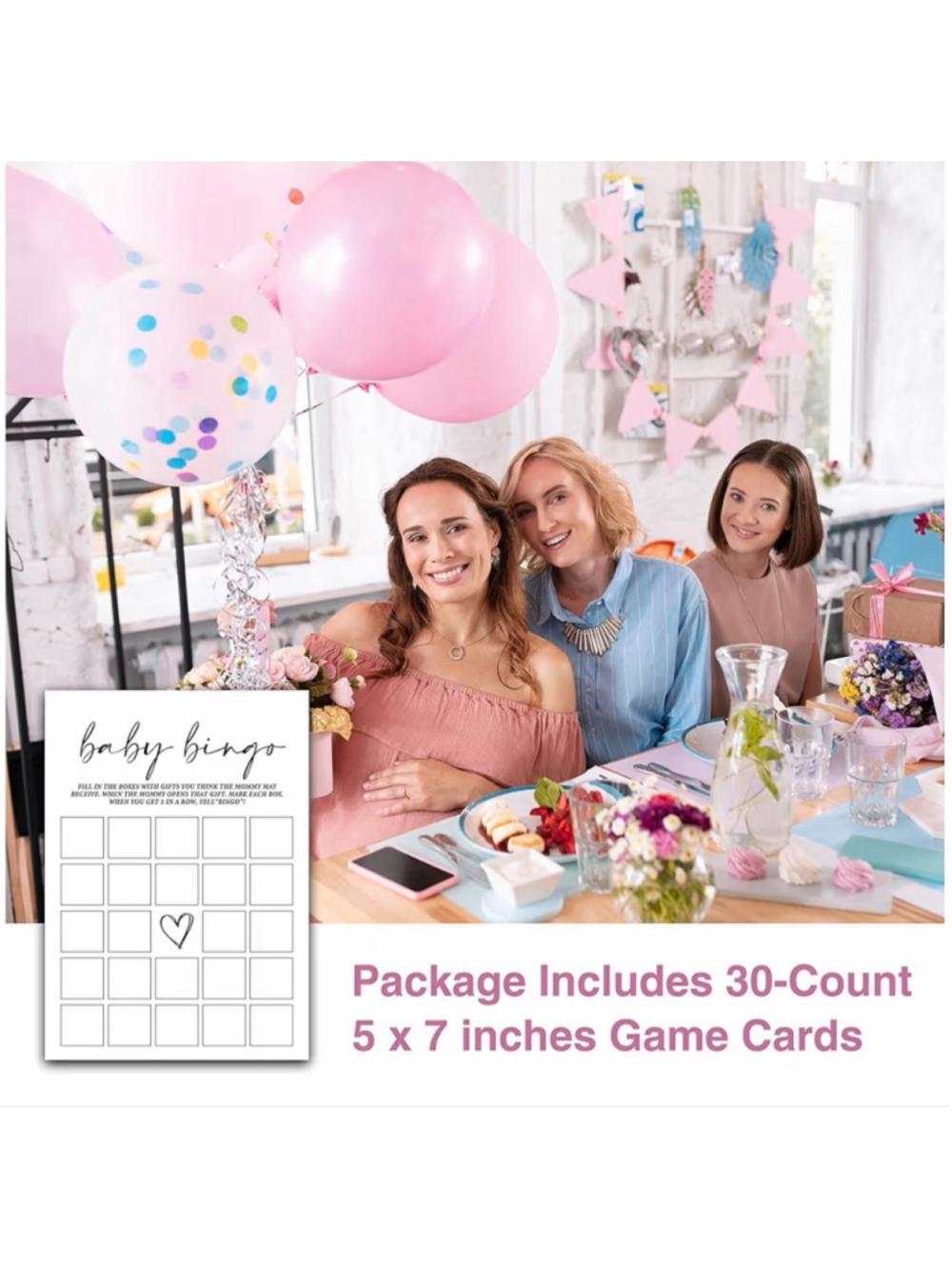 NEW Baby Shower Games(5" X 7"), 30 Sets Baby Bingo Cards - Picture 6 of 7